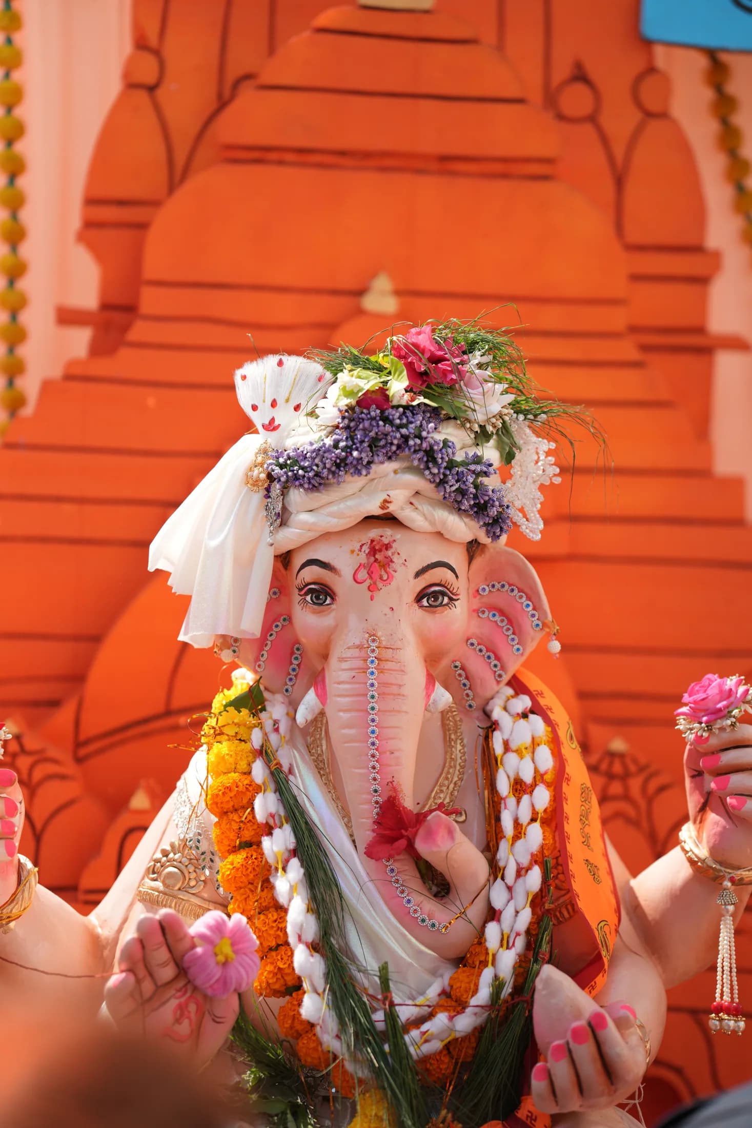 Lord Ganesha idol decorated for Ganesha Week at Jet Kids