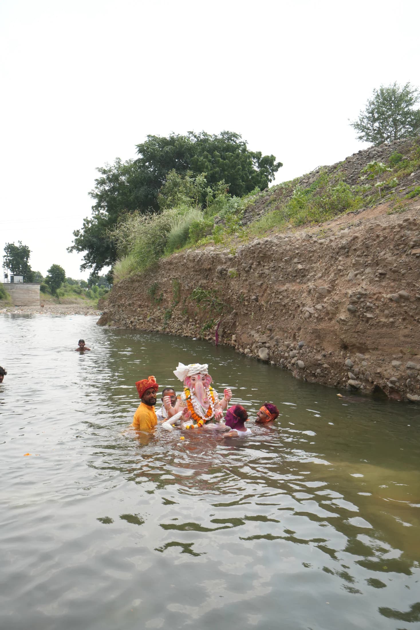 Riverbank Ganpati Visarjan moment